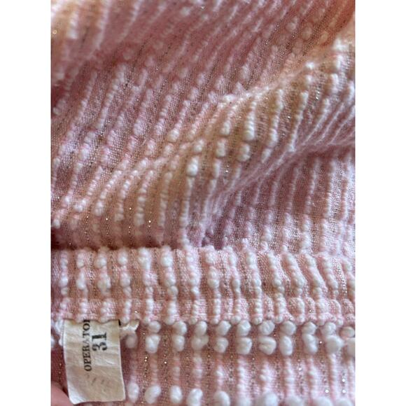 Vintage Chenille Bedspread Pink White Pearl Lurex 104X88 Mid Century Mod Fringe - Picture 9 of 15